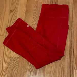 lululemon athletica cropped red Leggings